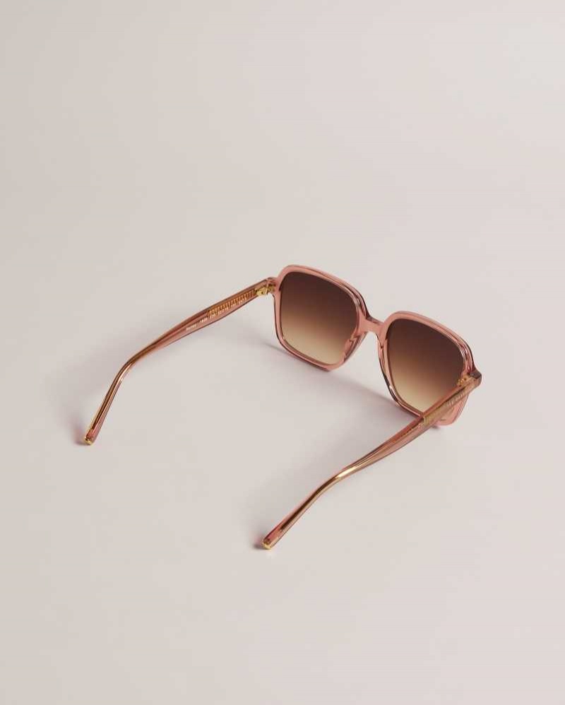 Light Pink Ted Baker Romeyys Large Square Frame Sunglasses | ZA0002125