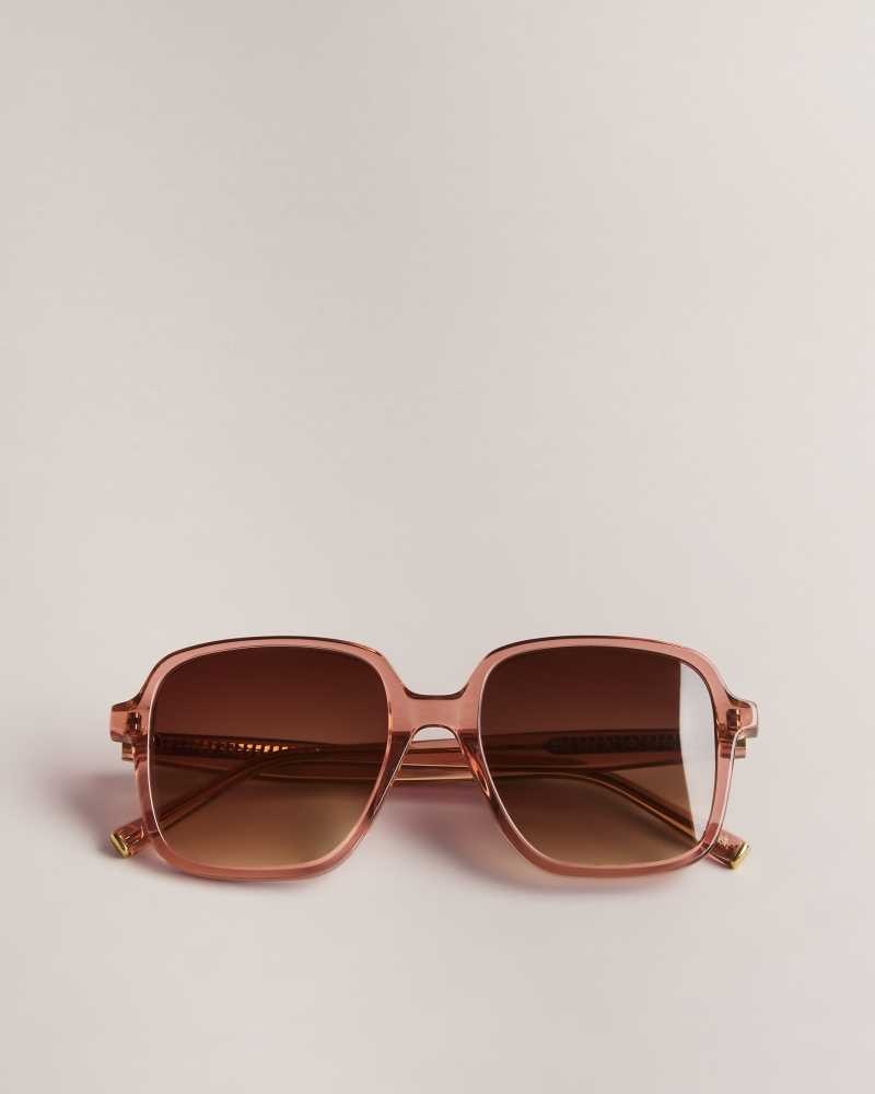 Light Pink Ted Baker Romeyys Large Square Frame Sunglasses | ZA0002125