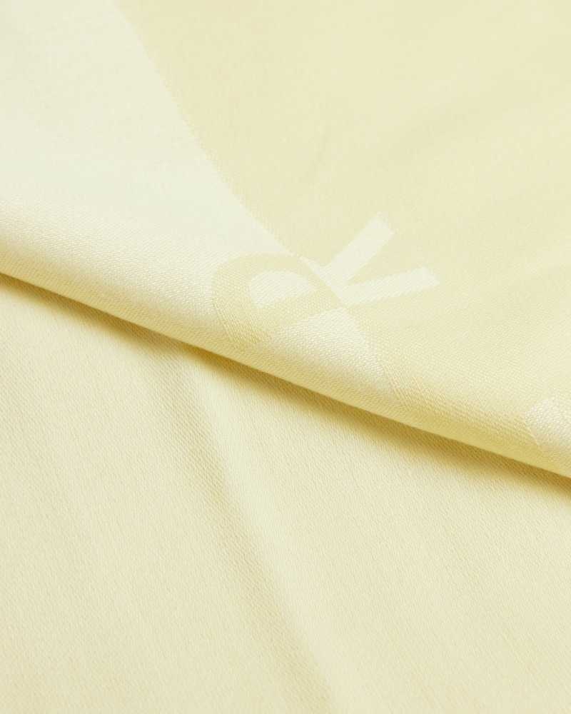 Light Yellow Ted Baker Esteli Ted Baker Logo Long Scarf | ZA0002038