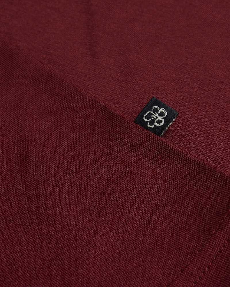 Maroon Ted Baker Tortila Polo Shirt With Striped Details | ZA0001430