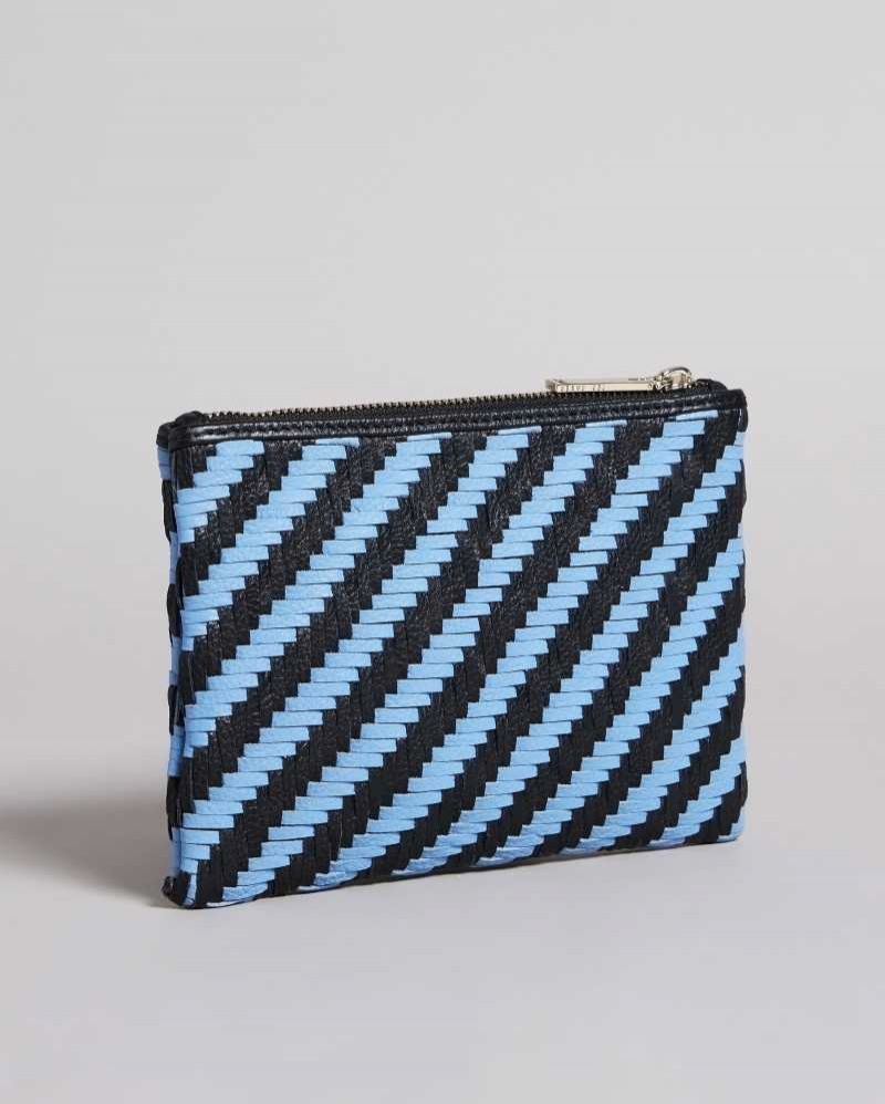 Medium Blue Ted Baker Woveta Woven Leather Small Pouch | ZA0000303