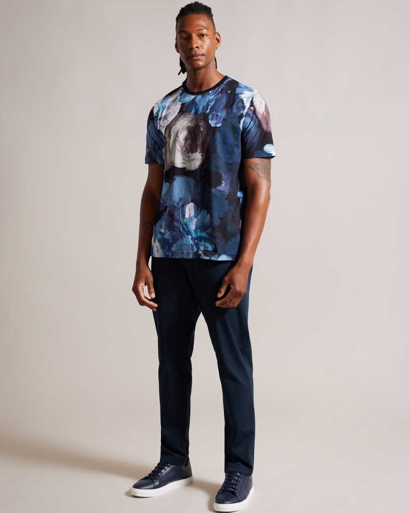 Multicoloured Ted Baker Aristo Short Sleeve Floral Print T-Shirt | ZA0001231