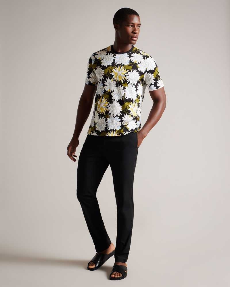 Multicoloured Ted Baker Florid Short Sleeve Floral Print T-Shirt | ZA0001255