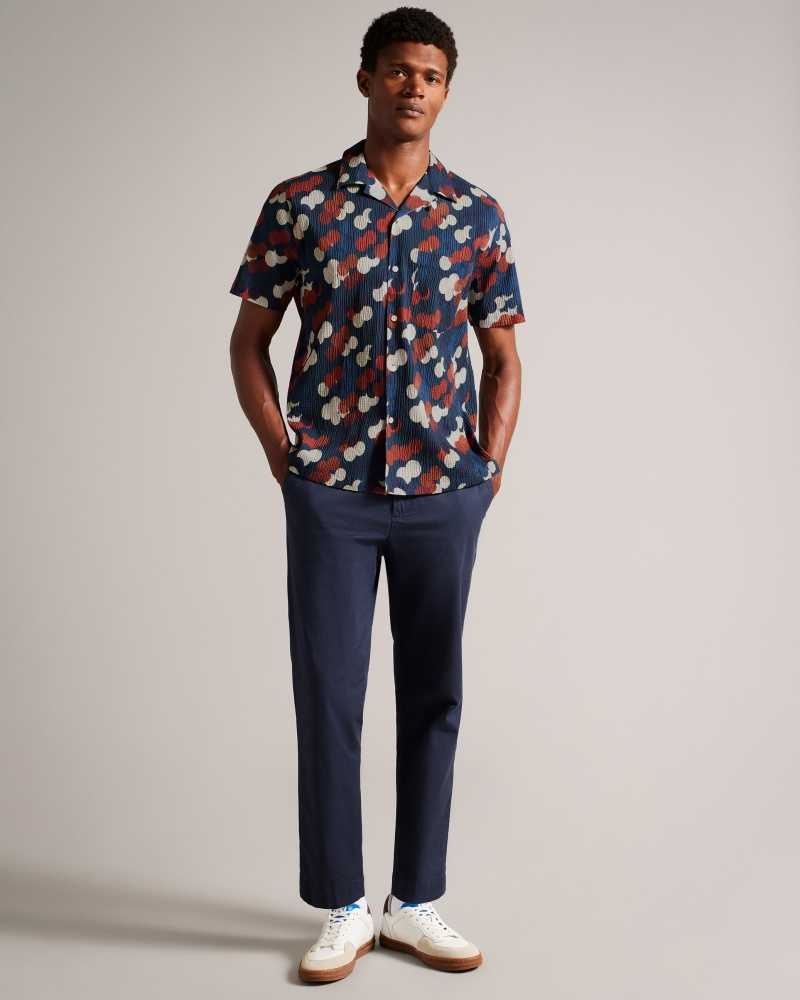 Multicoloured Ted Baker Goyt Seersucker Spot Print Shirt | ZA0000985