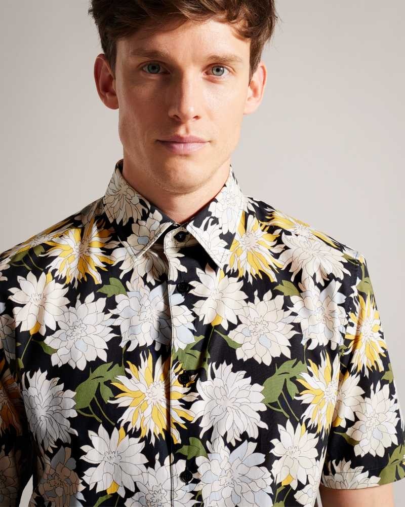 Multicoloured Ted Baker Sallins Short Sleeve Floral Shirt | ZA0001005