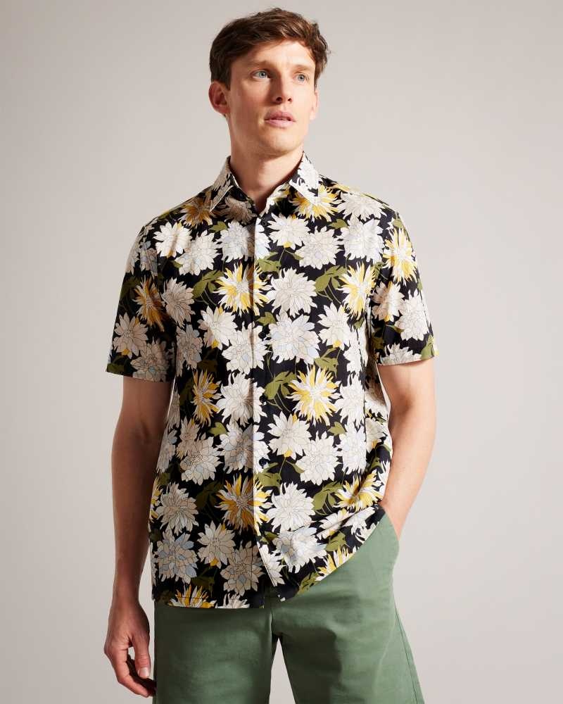 Multicoloured Ted Baker Sallins Short Sleeve Floral Shirt | ZA0001005