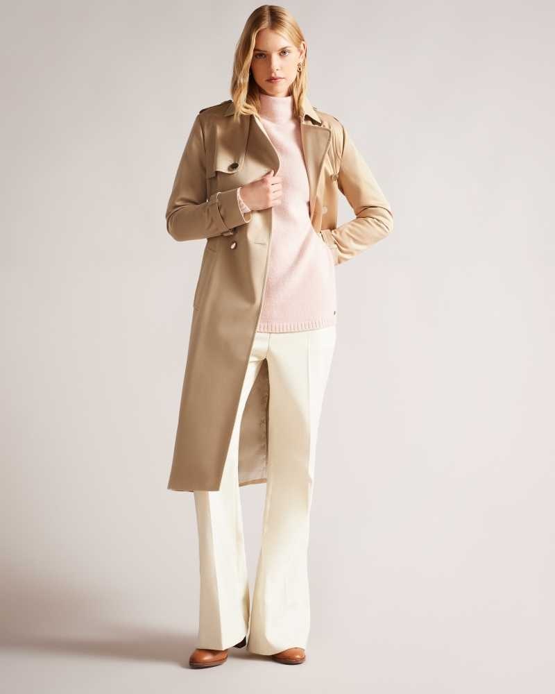 Natural Ted Baker Robbii Lightweight Showerproof Trench Coat | ZA0000555