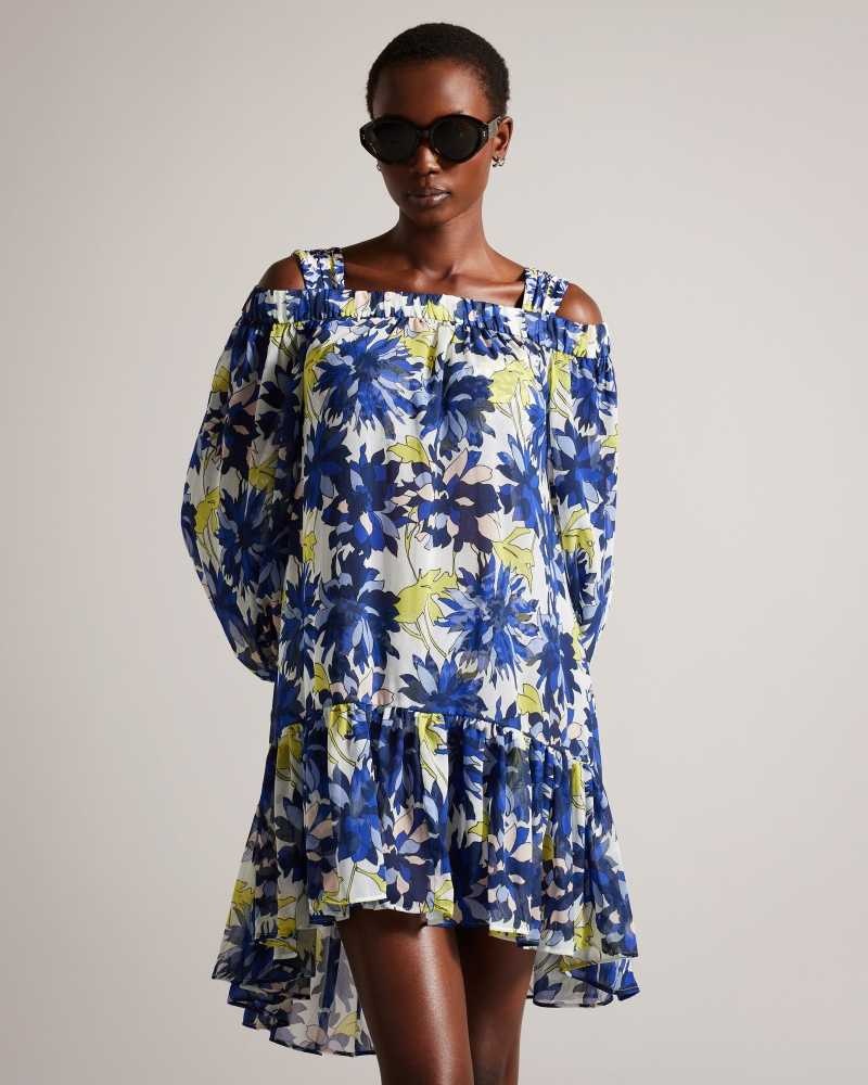 Natural Ted Baker Rossey Floral Off The Shoulder Cover Up | ZA0001205