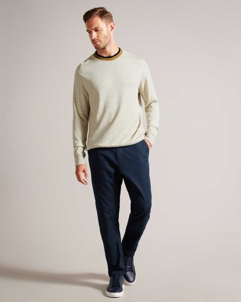 Natural Ted Baker Zylem Long Sleeve Soft Touch Sweatshirt | ZA0001383