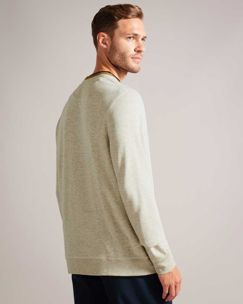 Natural Ted Baker Zylem Long Sleeve Soft Touch Sweatshirt | ZA0001383