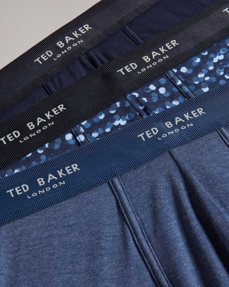 Navy Ted Baker Antoin 3 Pack Assorted Trunks | ZA0001581