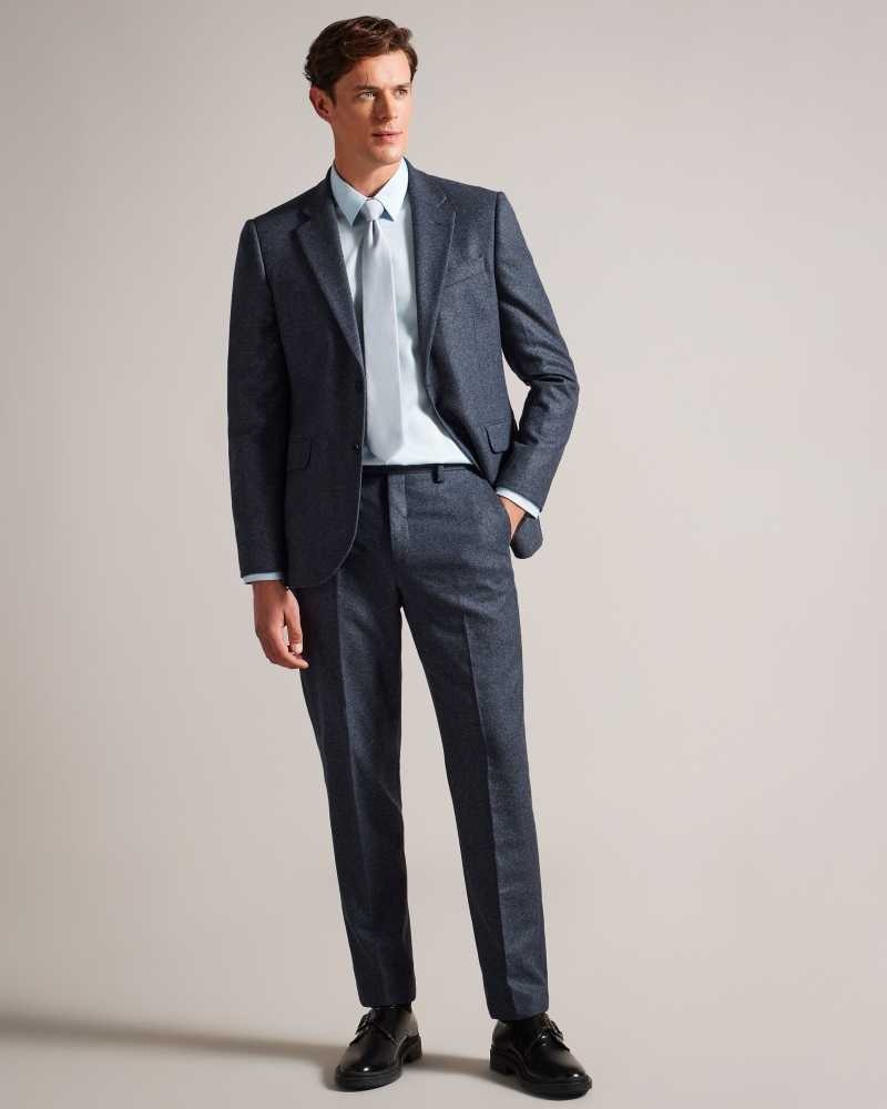 Navy Ted Baker Arthurj Slim Wool And Cashmere Suit Jacket | ZA0000638