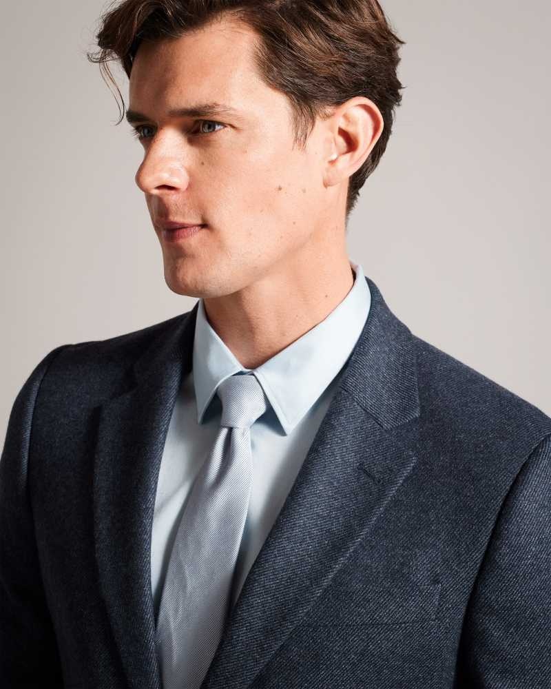 Navy Ted Baker Arthurj Slim Wool And Cashmere Suit Jacket | ZA0000638