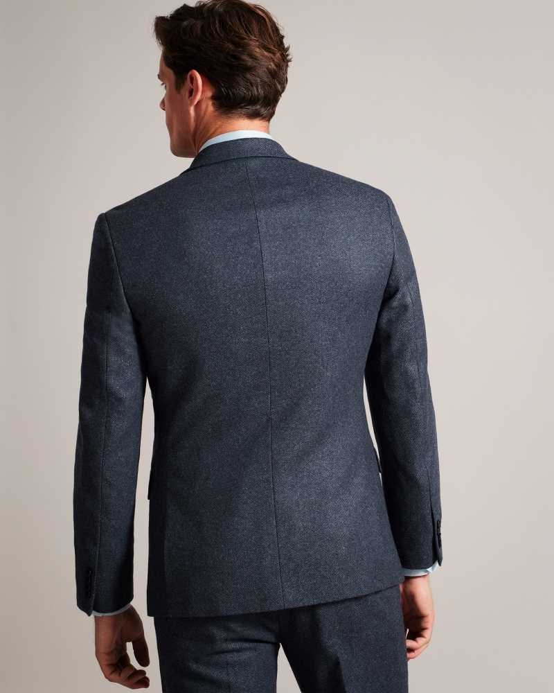 Navy Ted Baker Arthurj Slim Wool And Cashmere Suit Jacket | ZA0000638