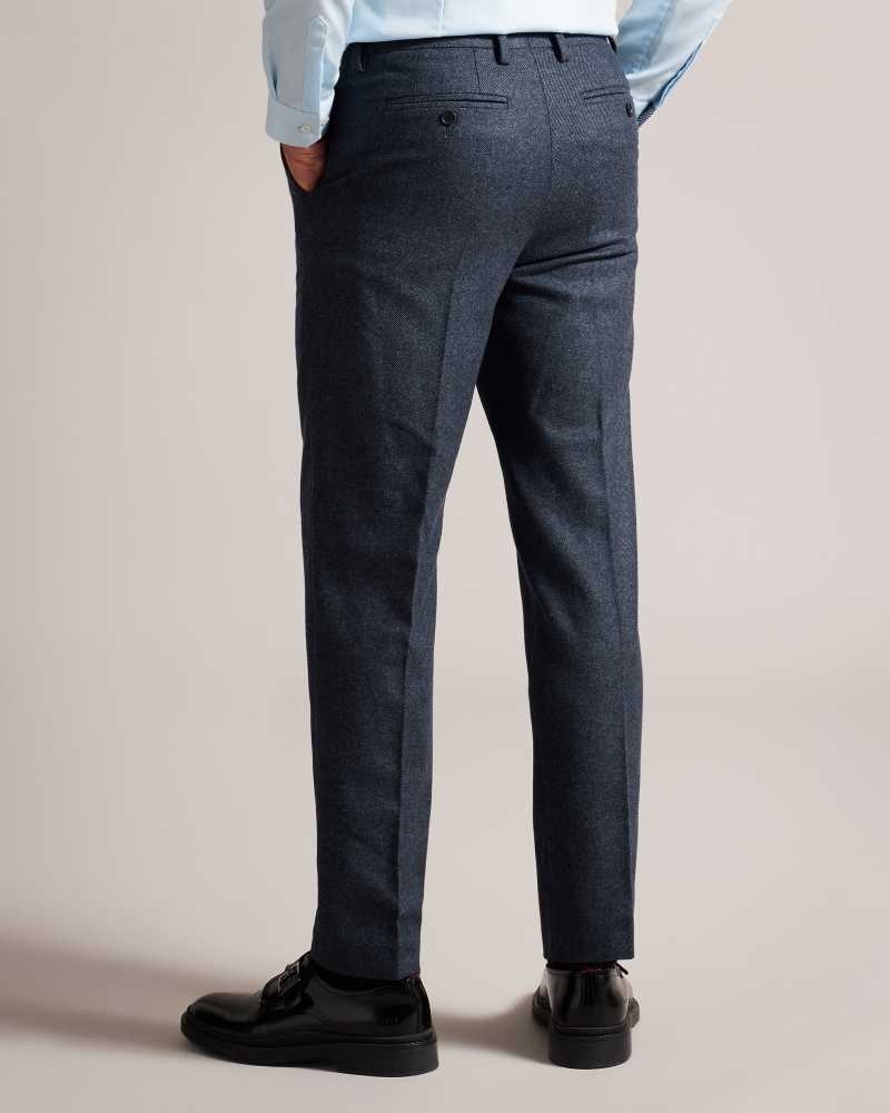 Navy Ted Baker Arthurt Slim Wool Blend Trousers | ZA0001135