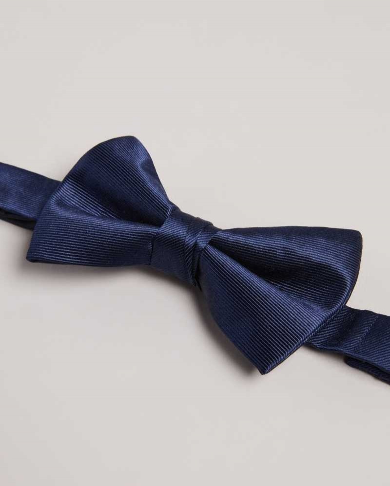 Navy Ted Baker Blubow Plain Satin Bowtie | ZA0002163