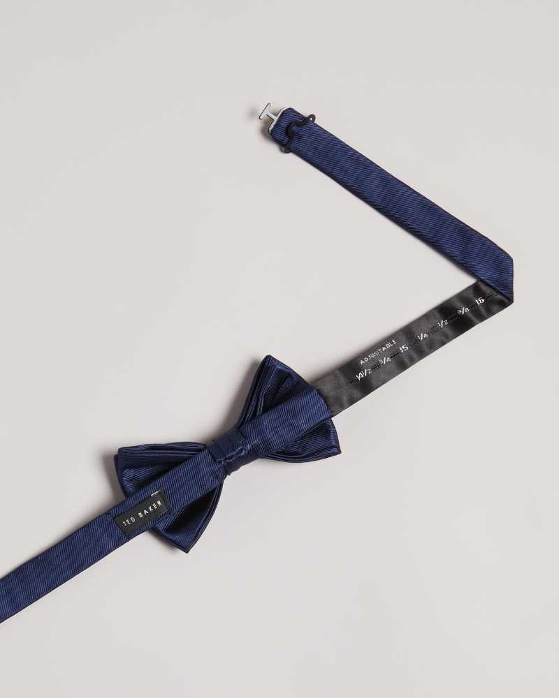 Navy Ted Baker Blubow Plain Satin Bowtie | ZA0002163