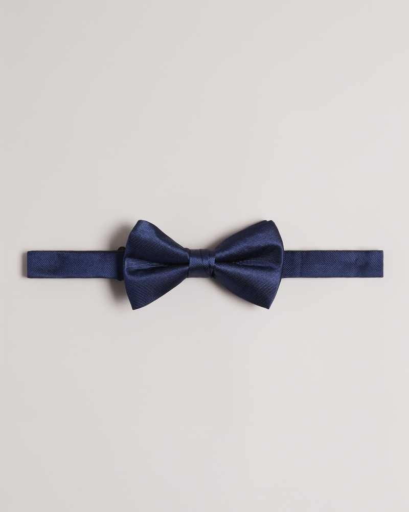 Navy Ted Baker Blubow Plain Satin Bowtie | ZA0002163