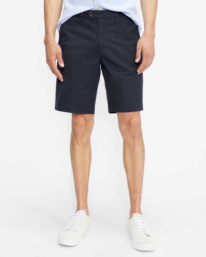 Navy Ted Baker Buenose Cotton Chino Shorts | ZA0001570