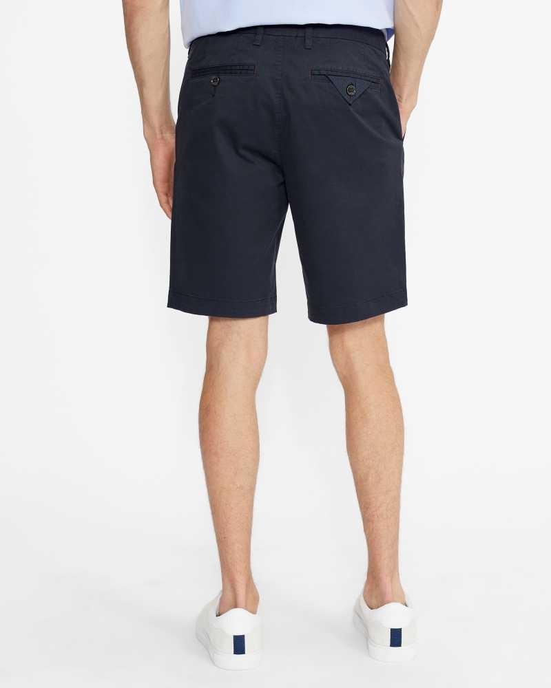 Navy Ted Baker Buenose Cotton Chino Shorts | ZA0001570