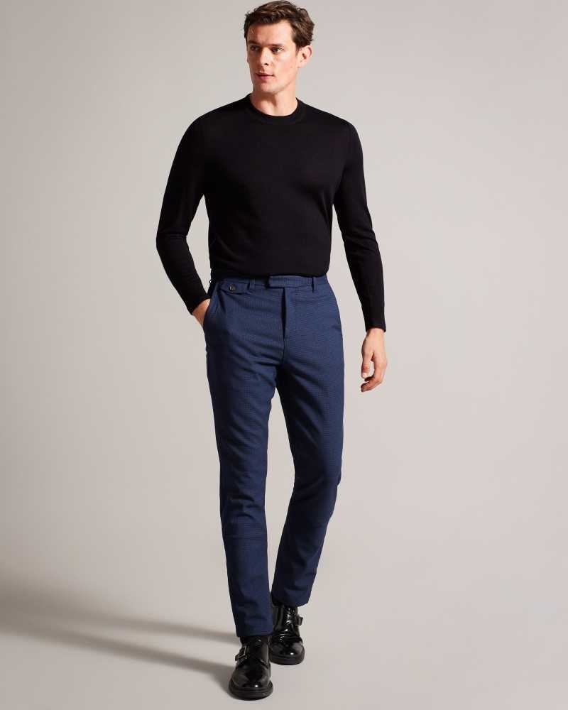 Navy Ted Baker Carnby Lightweight Wool Jumper | ZA0000738