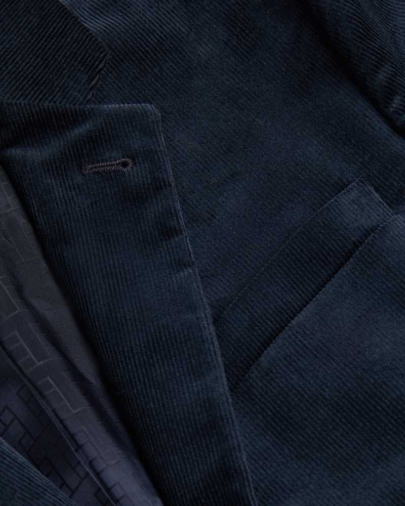 Navy Ted Baker Durhamj Corduroy Suit Jacket | ZA0000615