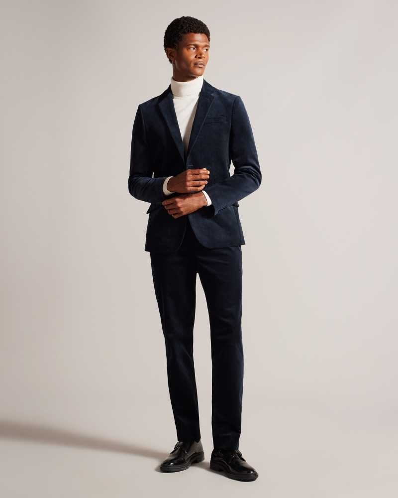 Navy Ted Baker Durhamj Corduroy Suit Jacket | ZA0000615