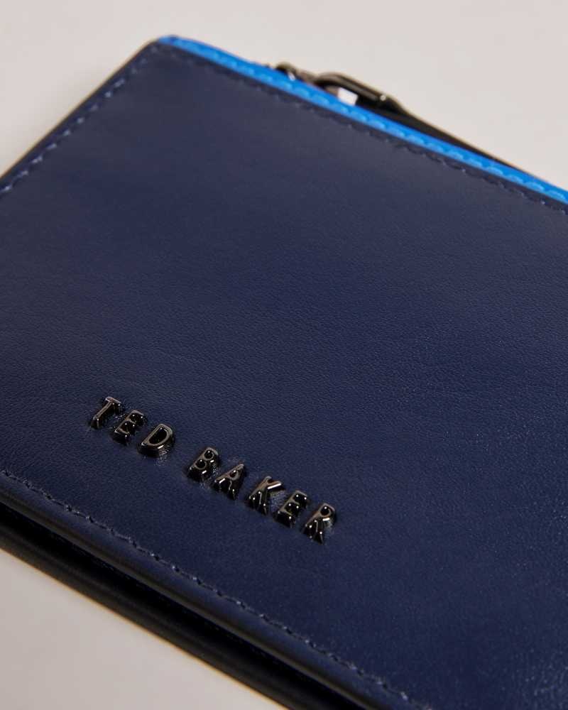 Navy Ted Baker Finnis Contrast Detail Card Holder | ZA0000339