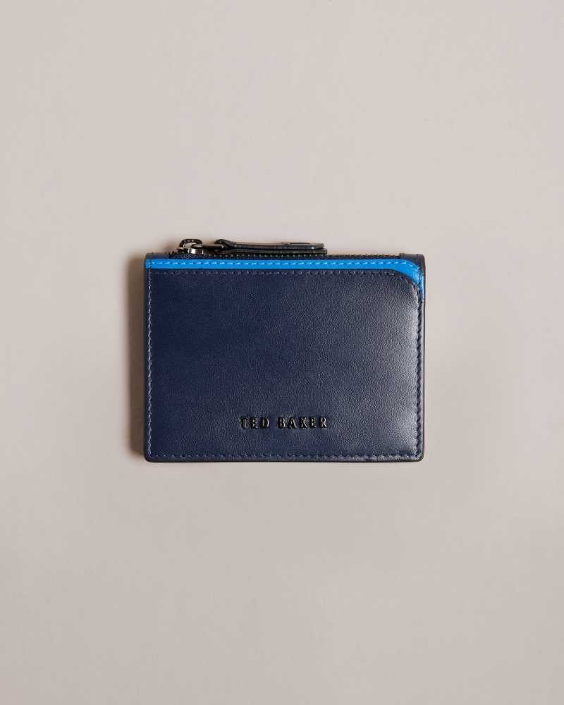 Navy Ted Baker Finnis Contrast Detail Card Holder | ZA0000339