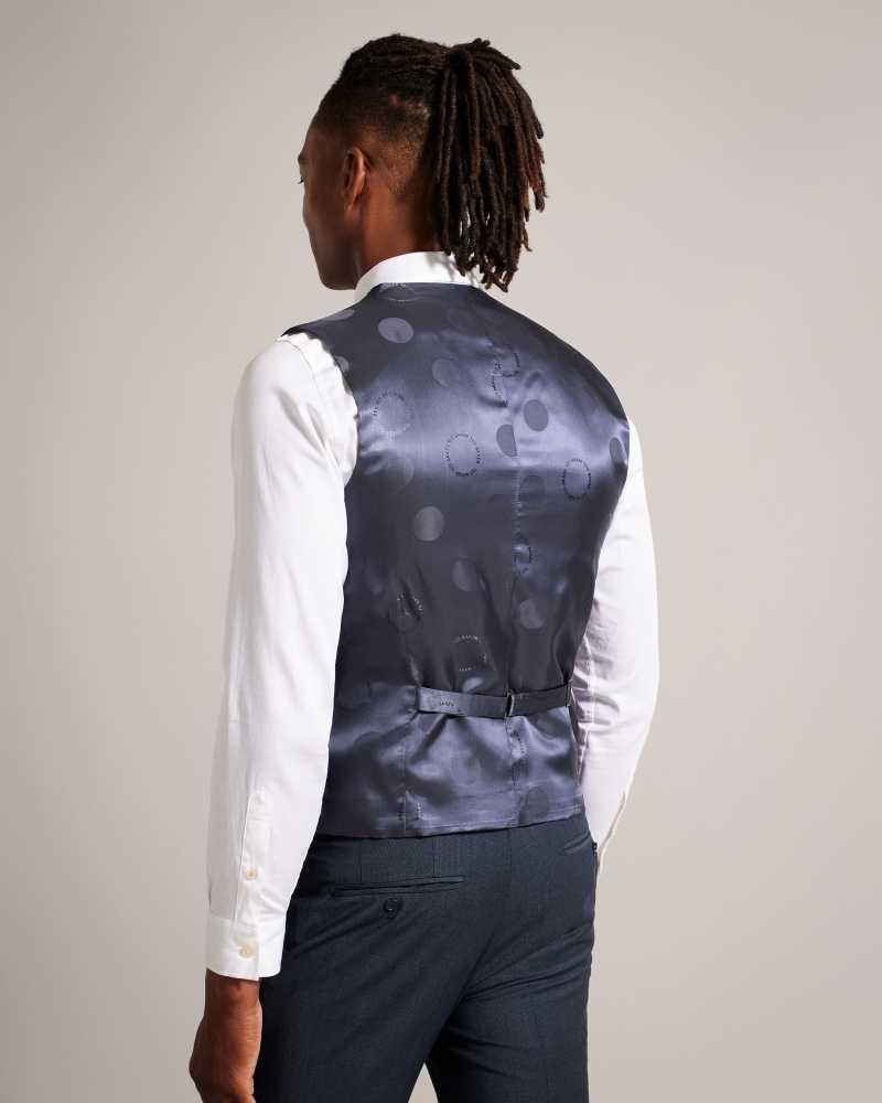 Navy Ted Baker Forbyw Wool Blend Waistcoat | ZA0001139