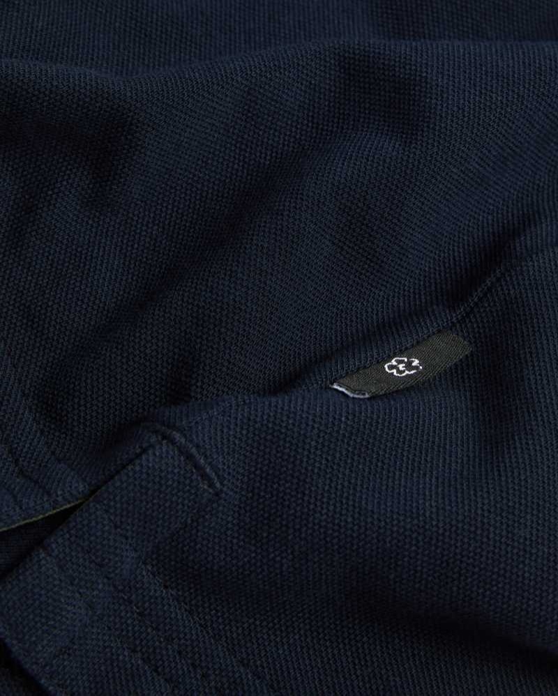 Navy Ted Baker Fulhumm Long Sleeve Polo Shirt | ZA0000887