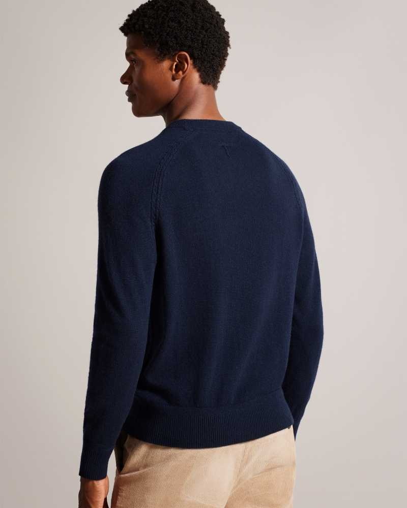 Navy Ted Baker Glant Pure Cashmere Jumper | ZA0000701