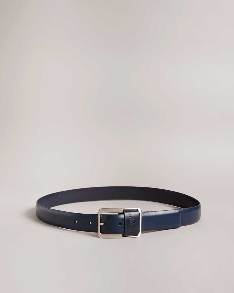 Navy Ted Baker Koen Centre Bar Buckle Belt | ZA0001764