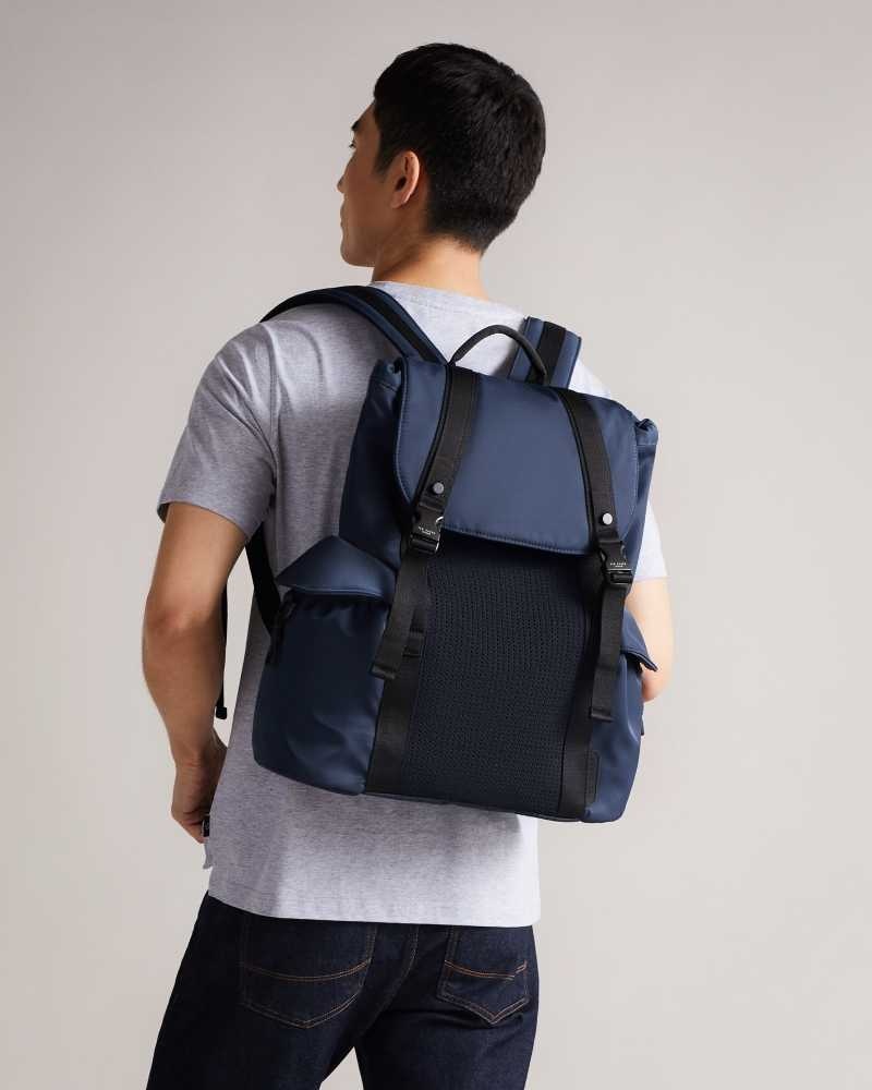 Navy Ted Baker Masha Knit Nylon Backpack | ZA0000285