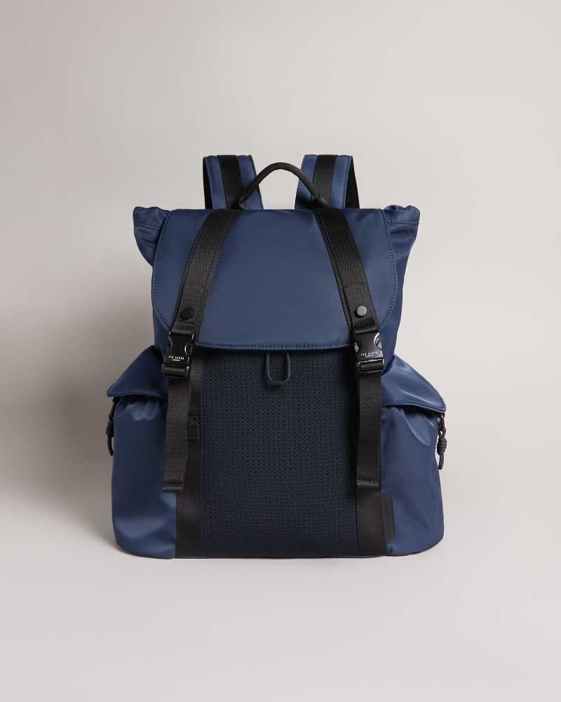 Navy Ted Baker Masha Knit Nylon Backpack | ZA0000285