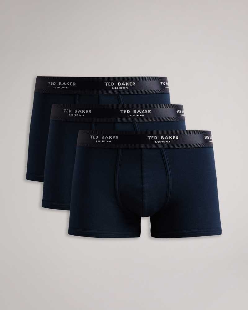 Navy Ted Baker Noe 3 Pack Trunks | ZA0001597