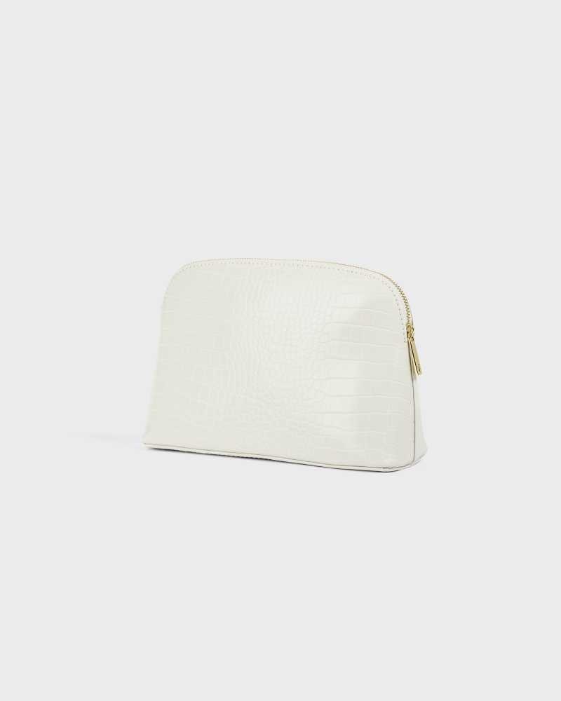 Nude Ted Baker Crocala Croc Detail Debossed Makeup Bag | ZA0000331