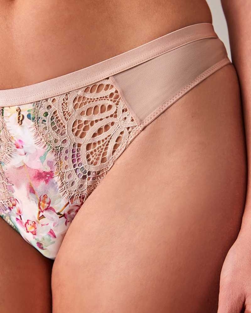 Pale Pink Ted Baker Acacio Watercolour Floral Brazilian Brief | ZA0000803