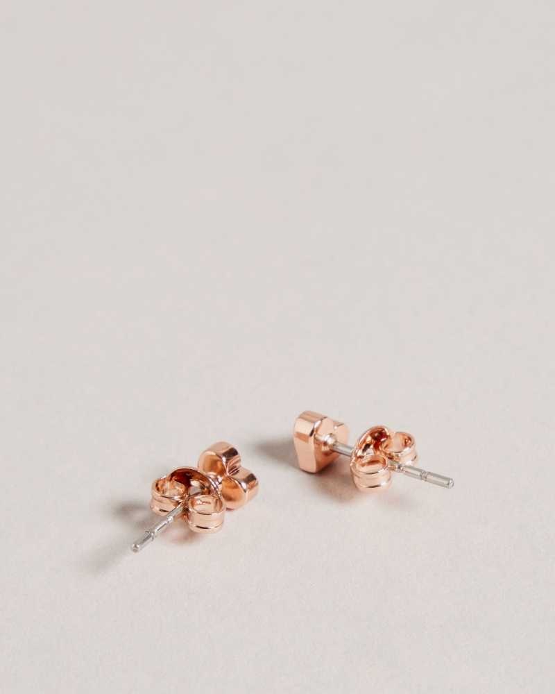 Pale Pink Ted Baker Eeliott Enamel Heart Nano Stud Earring | ZA0001979