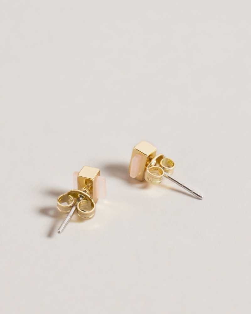 Pale Pink Ted Baker Georg Gem Bar Stud Earrings | ZA0001933