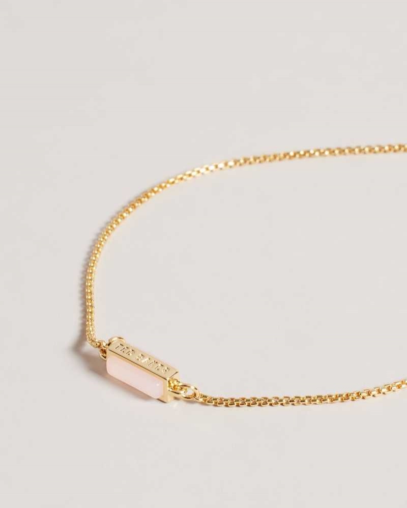 Pale Pink Ted Baker Glorii Gem Drawstring Bracelet | ZA0001899