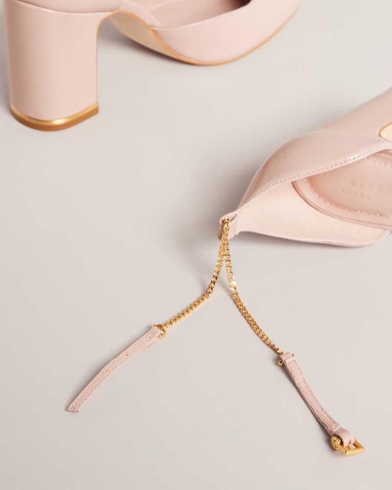 Pale Pink Ted Baker Keliy Strappy Chain Patent Heels | ZA0001635