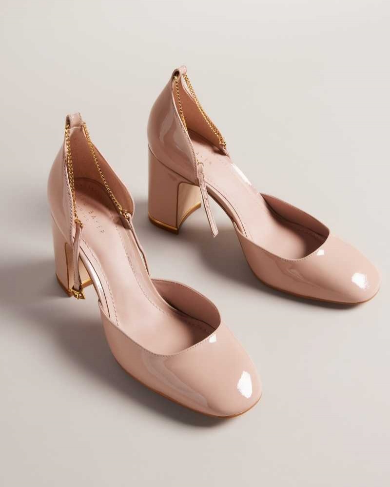 Pale Pink Ted Baker Keliy Strappy Chain Patent Heels | ZA0001635