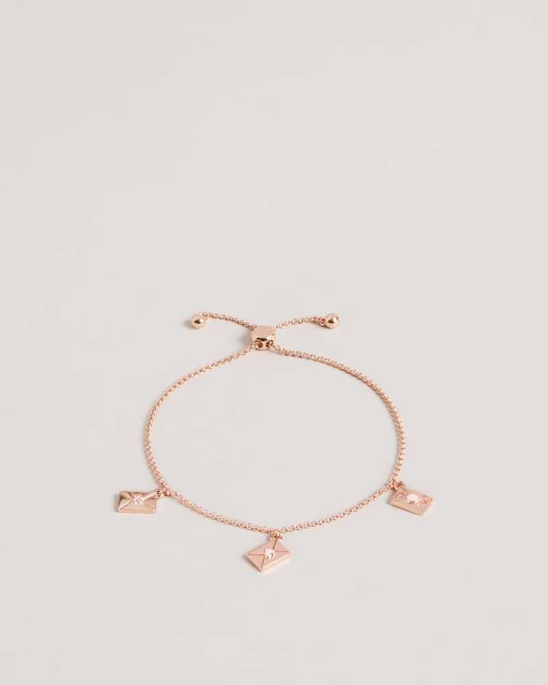 Pale Pink Ted Baker Larsela Love Letter Charm Bracelet | ZA0001905