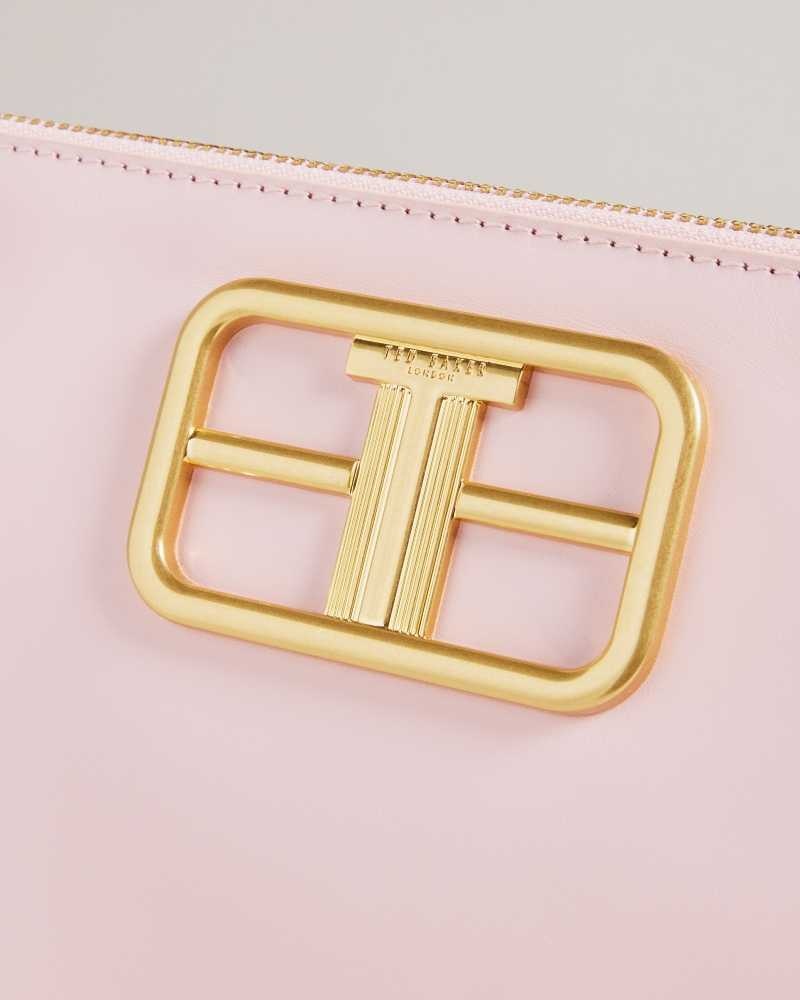 Pale Pink Ted Baker Tikila Statement Hardware Clutch | ZA0000305