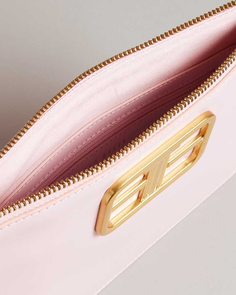 Pale Pink Ted Baker Tikila Statement Hardware Clutch | ZA0000305