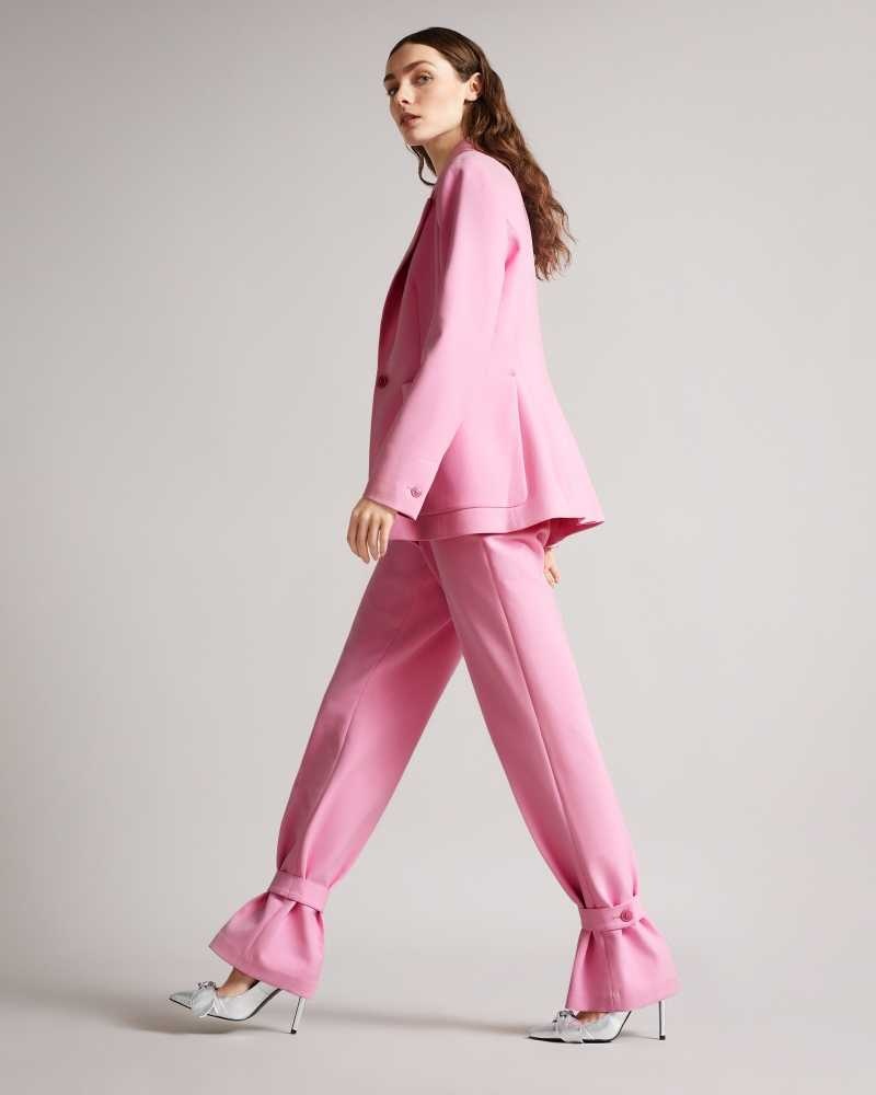 Pink Ted Baker Aleksit Straight Leg Trouser With Ankle Tab | ZA0001481