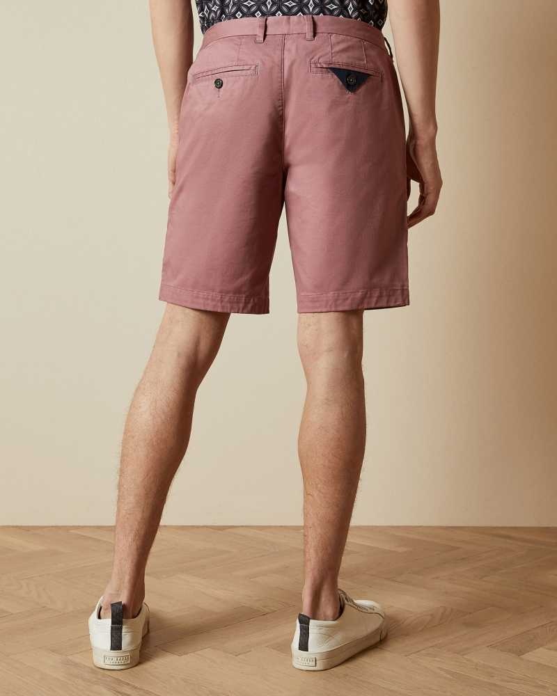 Pink Ted Baker Buenose Cotton Chino Shorts | ZA0001559