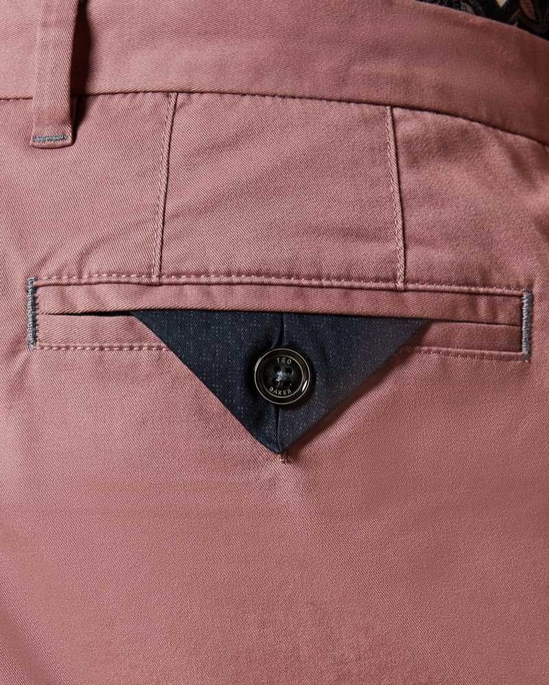 Pink Ted Baker Buenose Cotton Chino Shorts | ZA0001559