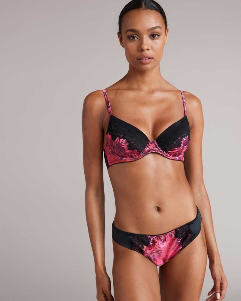 Pink Ted Baker Jaene Floral Unpadded Bra | ZA0000833